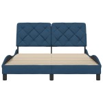 vidaXL Cadru de pat fără saltea, albastru, 140x200 cm, textil
