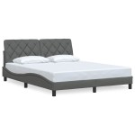 vidaXL Cadru de pat fără saltea, gri închis, 160x200 cm, textil