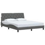 vidaXL Cadru de pat fără saltea, gri închis, 160x200 cm, textil