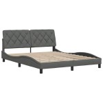 vidaXL Cadru de pat fără saltea, gri închis, 160x200 cm, textil