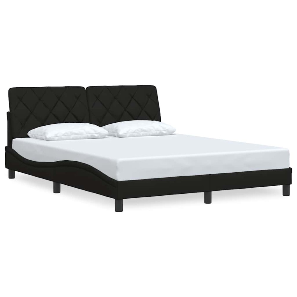 vidaXL Cadru de pat fără saltea, negru, 160x200 cm, textil