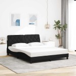 vidaXL Cadru de pat fără saltea, negru, 160x200 cm, textil vidaXL Cadru de pat fără saltea, negru, 160x200 cm, textil