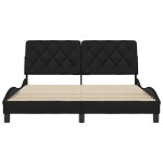vidaXL Cadru de pat fără saltea, negru, 160x200 cm, textil vidaXL Cadru de pat fără saltea, negru, 160x200 cm, textil