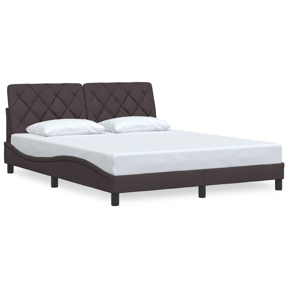 vidaXL Cadru de pat fără saltea, maro închis, 160x200 cm, textil