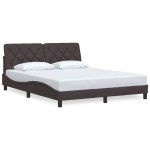 vidaXL Cadru de pat fără saltea, maro închis, 160x200 cm, textil