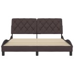 vidaXL Cadru de pat fără saltea, maro închis, 160x200 cm, textil