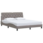 vidaXL Cadru de pat fără saltea, gri taupe, 160x200 cm, textil vidaXL Cadru de pat fără saltea, gri taupe, 160x200 cm, textil