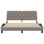 vidaXL Cadru de pat fără saltea, gri taupe, 160x200 cm, textil vidaXL Cadru de pat fără saltea, gri taupe, 160x200 cm, textil