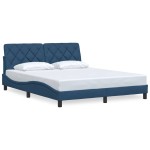 vidaXL Cadru de pat fără saltea, albastru, 160x200 cm, textil