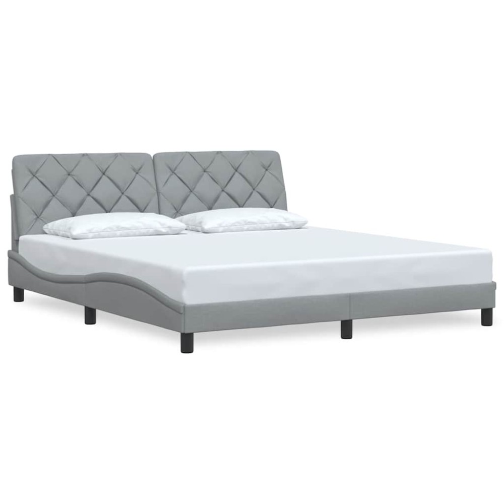 vidaXL Cadru de pat fără saltea, gri deschis, 180x200 cm, textil