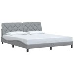 vidaXL Cadru de pat fără saltea, gri deschis, 180x200 cm, textil
