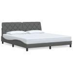 vidaXL Cadru de pat fără saltea, gri închis, 180x200 cm, textil