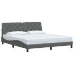vidaXL Cadru de pat fără saltea, gri închis, 180x200 cm, textil