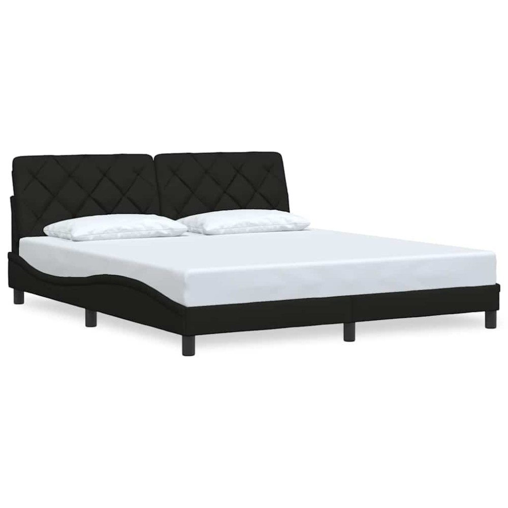 vidaXL Cadru de pat fără saltea, negru, 180x200 cm, textil