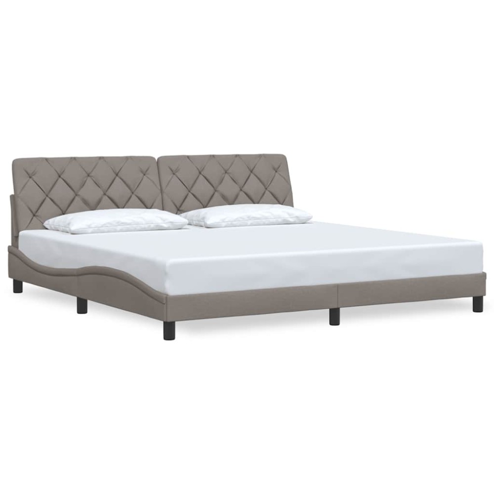vidaXL Cadru de pat fără saltea, gri taupe, 200x200 cm, textil