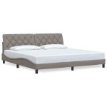 vidaXL Cadru de pat fără saltea, gri taupe, 200x200 cm, textil vidaXL Cadru de pat fără saltea, gri taupe, 200x200 cm, textil