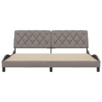 vidaXL Cadru de pat fără saltea, gri taupe, 200x200 cm, textil vidaXL Cadru de pat fără saltea, gri taupe, 200x200 cm, textil