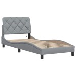 vidaXL Cadru de pat cu LED fără saltea Gri deschis 80x200 cm Material vidaXL Cadru de pat cu LED fără saltea Gri deschis 80x200 cm Material