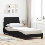 vidaXL Cadru de pat cu LED fără saltea țesătură neagră 80x200 cm