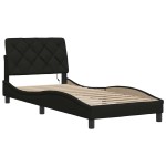 vidaXL Cadru de pat cu LED fără saltea țesătură neagră 80x200 cm