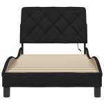 vidaXL Cadru de pat cu LED fără saltea țesătură neagră 90x190 cm
