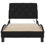vidaXL Cadru de pat cu LED fără saltea țesătură neagră 90x200 cm