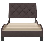 vidaXL Cadru de pat cu LED fără saltea țesătură maro închis 90x200 cm