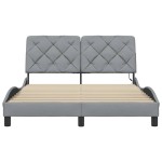 vidaXL Cadru de pat cu LED fără saltea Gri deschis 120x200 cm Material vidaXL Cadru de pat cu LED fără saltea Gri deschis 120x200 cm Material