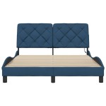 vidaXL Cadru de pat cu LED fără saltea Albastru 120x200 cm Material vidaXL Cadru de pat cu LED fără saltea Albastru 120x200 cm Material