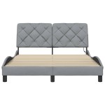 vidaXL Cadru de pat cu LED fără saltea Gri deschis 140x190 cm Material vidaXL Cadru de pat cu LED fără saltea Gri deschis 140x190 cm Material