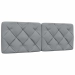 vidaXL Cadru de pat cu LED fără saltea Gri deschis 140x190 cm Material vidaXL Cadru de pat cu LED fără saltea Gri deschis 140x190 cm Material