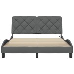 vidaXL Cadru de pat cu LED fără saltea Gri închis 140x190 cm Material