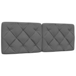vidaXL Cadru de pat cu LED fără saltea Gri închis 140x190 cm Material