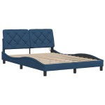 vidaXL Cadru de pat cu LED fără saltea Albastru 140x190 cm Material vidaXL Cadru de pat cu LED fără saltea Albastru 140x190 cm Material