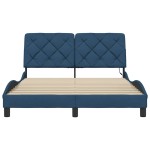 vidaXL Cadru de pat cu LED fără saltea Albastru 140x190 cm Material vidaXL Cadru de pat cu LED fără saltea Albastru 140x190 cm Material