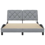 vidaXL Cadru de pat cu LED fără saltea Gri deschis 140x200 cm Material vidaXL Cadru de pat cu LED fără saltea Gri deschis 140x200 cm Material