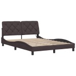 vidaXL Cadru de pat cu LED fără saltea țesătură maro închis 140x200 cm