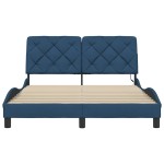 vidaXL Cadru de pat cu LED fără saltea Albastru 140x200 cm țesătură vidaXL Cadru de pat cu LED fără saltea Albastru 140x200 cm țesătură