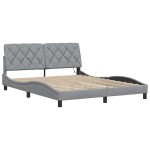 vidaXL Cadru de pat cu LED fără saltea Gri deschis 160x200 cm Material vidaXL Cadru de pat cu LED fără saltea Gri deschis 160x200 cm Material