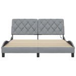vidaXL Cadru de pat cu LED fără saltea Gri deschis 160x200 cm Material vidaXL Cadru de pat cu LED fără saltea Gri deschis 160x200 cm Material