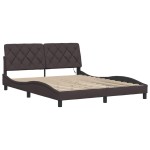 vidaXL Cadru de pat cu LED fără saltea țesătură maro închis 160x200 cm