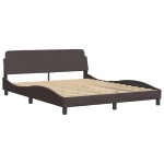 vidaXL Cadru de pat cu LED fără saltea țesătură maro închis 160x200 cm