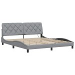 vidaXL Cadru de pat cu LED fără saltea Gri deschis 180x200 cm Material vidaXL Cadru de pat cu LED fără saltea Gri deschis 180x200 cm Material