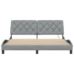 vidaXL Cadru de pat cu LED fără saltea Gri deschis 180x200 cm Material vidaXL Cadru de pat cu LED fără saltea Gri deschis 180x200 cm Material