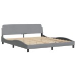 vidaXL Cadru de pat cu LED fără saltea Gri deschis 180x200 cm Material vidaXL Cadru de pat cu LED fără saltea Gri deschis 180x200 cm Material
