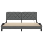 vidaXL Cadru de pat cu LED fără saltea Gri închis 180x200 cm Material