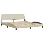 vidaXL Cadru de pat cu LED fără saltea cremă 180x200 cm țesătură vidaXL Cadru de pat cu LED fără saltea cremă 180x200 cm țesătură