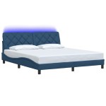 vidaXL Cadru de pat cu LED fără saltea Albastru 180x200 cm Material vidaXL Cadru de pat cu LED fără saltea Albastru 180x200 cm Material