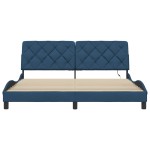 vidaXL Cadru de pat cu LED fără saltea Albastru 180x200 cm Material vidaXL Cadru de pat cu LED fără saltea Albastru 180x200 cm Material