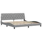 vidaXL Cadru de pat cu LED fără saltea Gri deschis 200x200 cm Material vidaXL Cadru de pat cu LED fără saltea Gri deschis 200x200 cm Material